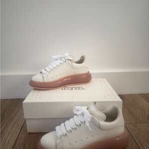 Alexander McQueen White Pink Sneakers Modern Low-Top